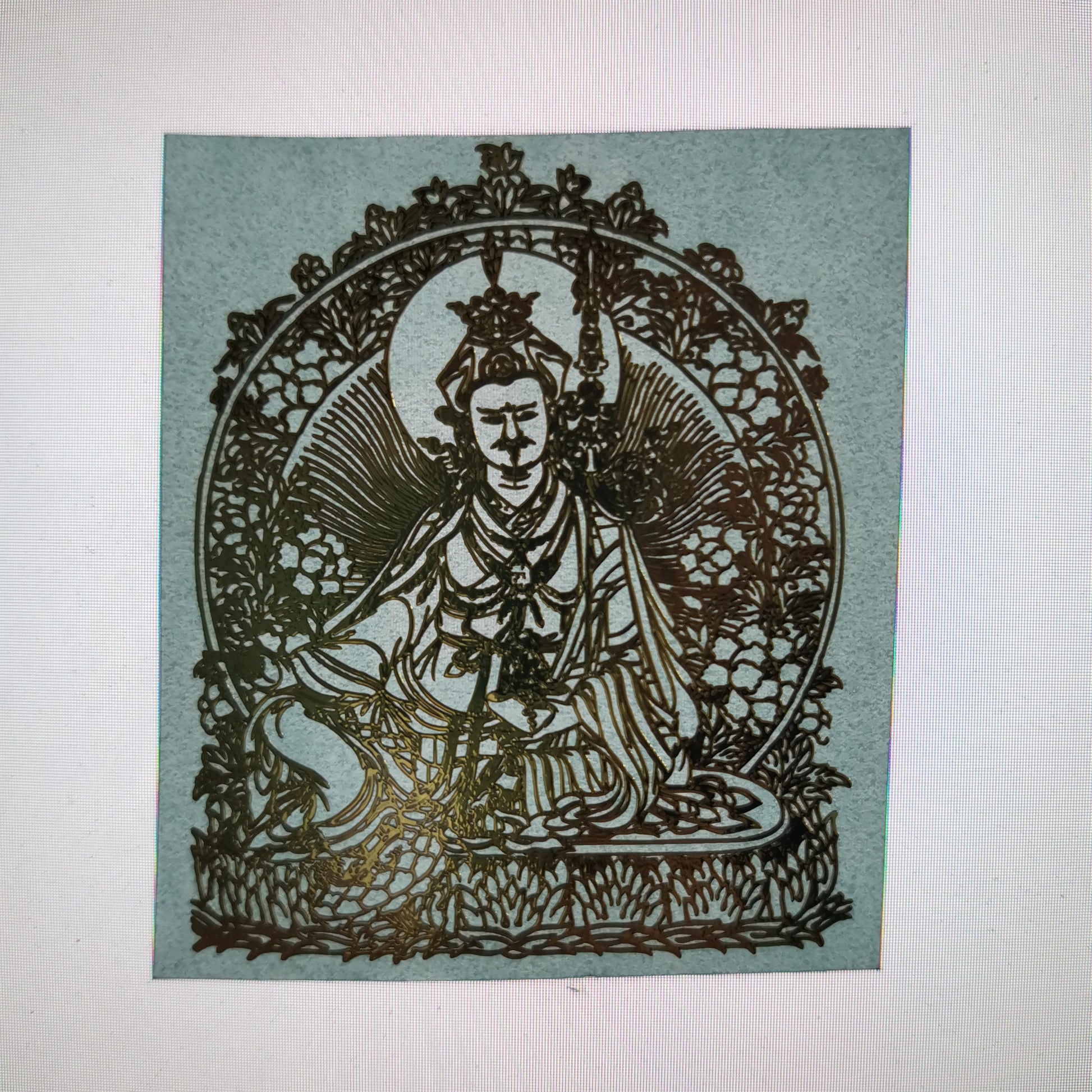Gandhanra Tibetan Thangka Sticker,Guru Rinpoche, for Phone,Pad,and Laptop