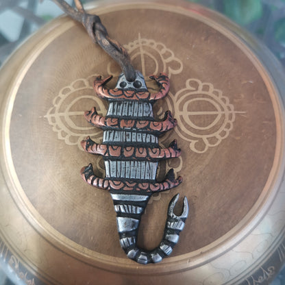 Gandhanra Antique Tibetan Thokcha Amulet,Scorpion Guru of Padmasambhava, Buddhist Scorpion Totem