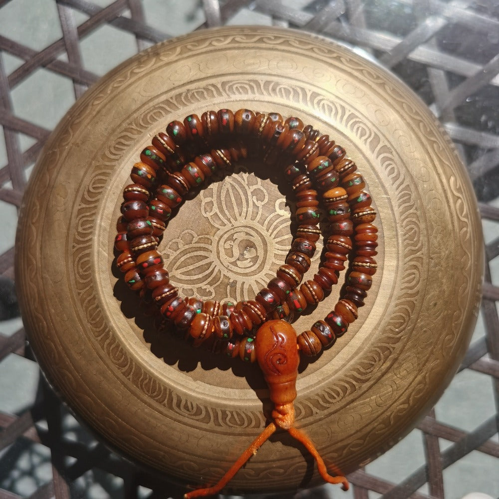 Old Yak Bone Mala with Bead Counters