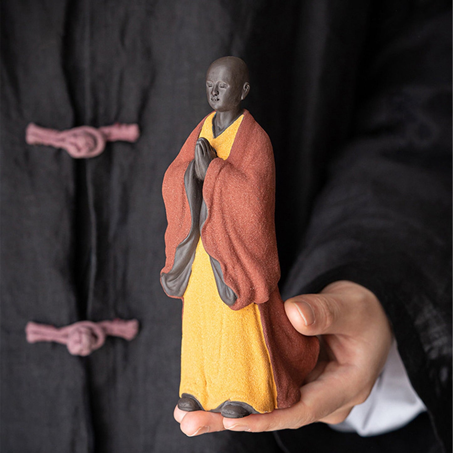 Painted Pottery Buddha Statue