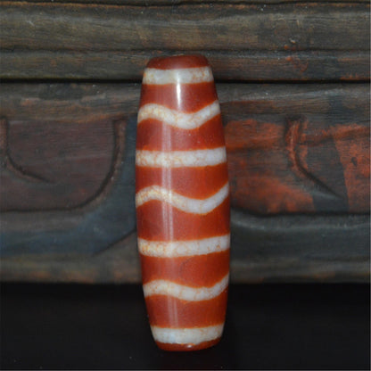 Fire Agate Stripe Dzi Bead