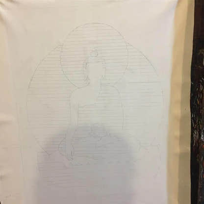 Shakyamuni - Handpainted in Mantra - Tibetan Buddhist art, view 8