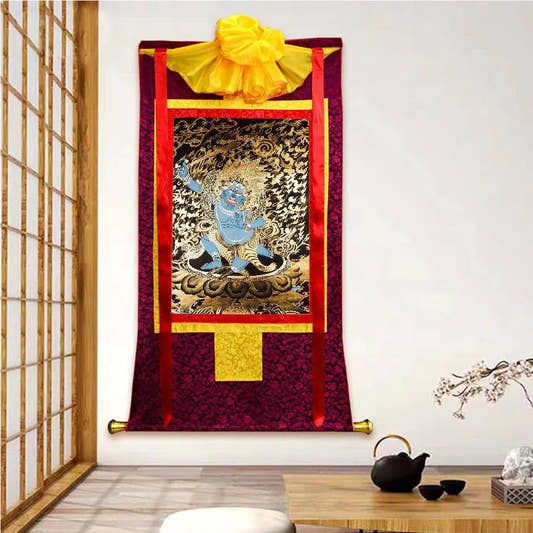 Mahakala ནག་པོ་ཆེན་པོ། - Tibetan Buddhist art, front view