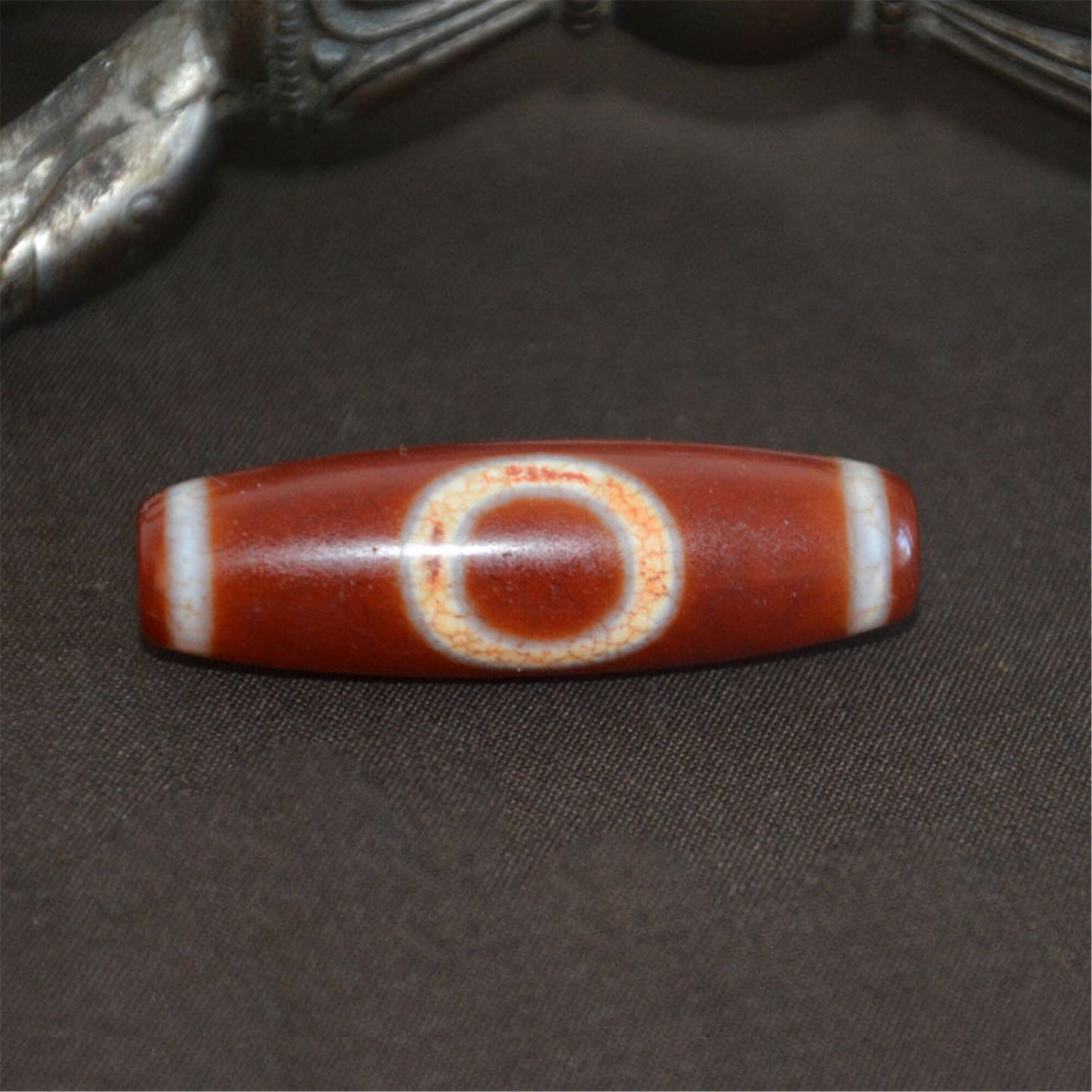 Fire Agate Wealth Dzi Bead