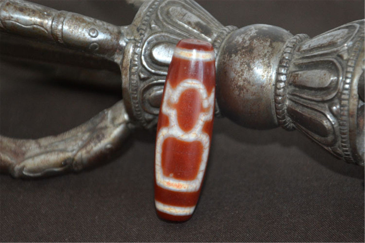 Fire Agate Wealth Dzi Bead