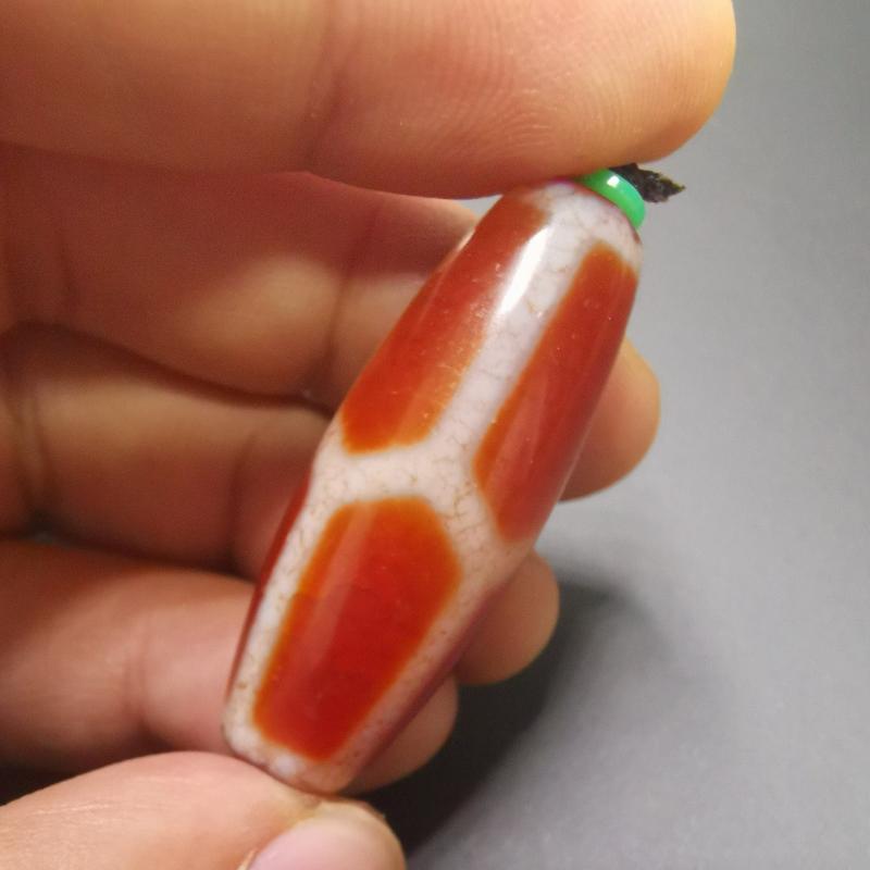 Fire Agate Phum Dzi Bead