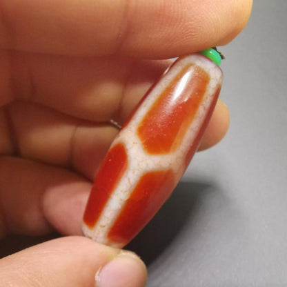 Fire Agate Phum Dzi Bead