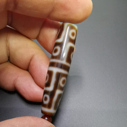 Gandhanra Antique Tibetan Dzi Bead(30 Years Old),Unique 12 Eyes Zee Bead