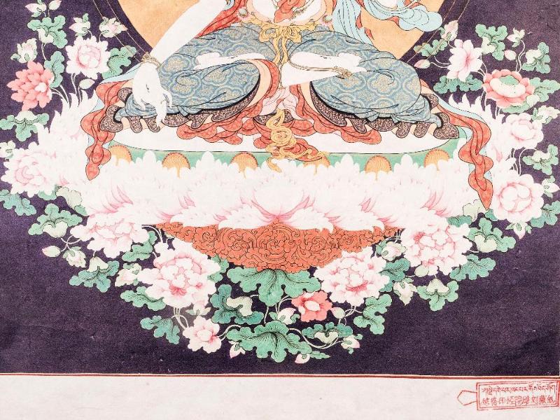 Gandhanra Woodblock Thangka,White Tara,Derge Sutra Printing Temple