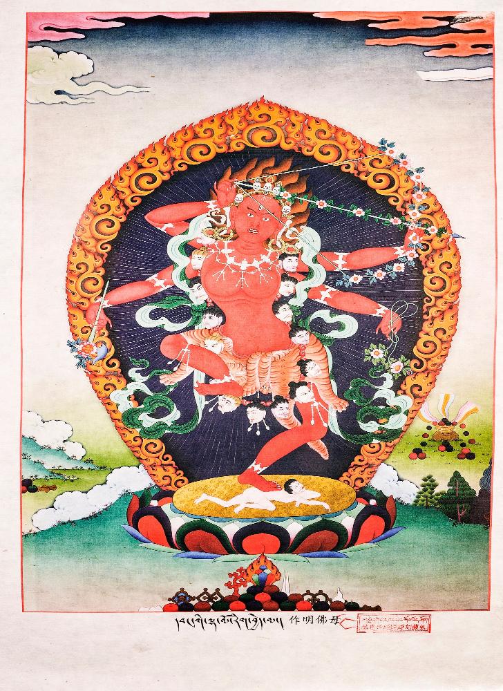 Gandhanra Woodblock Thangka,Kurukulla,Derge Sutra Printing Temple