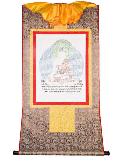 Shakyamuni - Handpainted in Mantra - Tibetan Buddhist art, view 4
