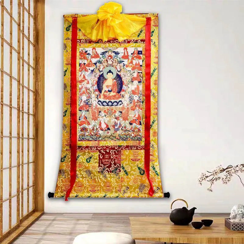 Gandhanra Thangka Tibétain - Roi Gesar Thangka - Peinture Tantrique Bouddha à Dorure - Tapisserie Mural pour Décoration Zen - Méditation et Relaxation Spirituelle Gandhanra Thangka Tibétain - Roi Gesar Thangka - Peinture Tantrique Bouddha à Dorure - Tapisserie Mural pour Décoration Zen - Méditation et Relaxation Spirituelle