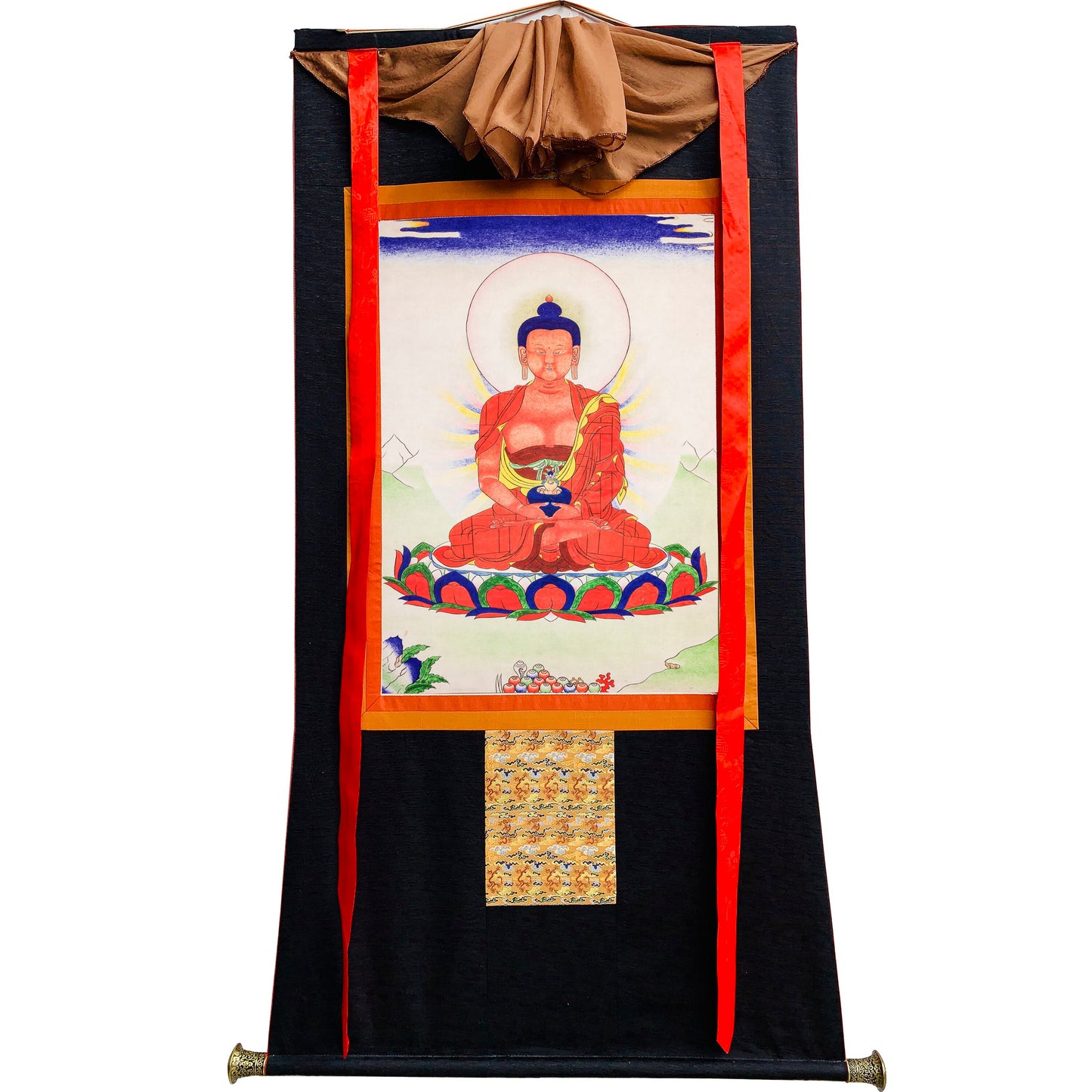 Amitayus,Buddha Of Infinite Life,Woodblock Thangka Art