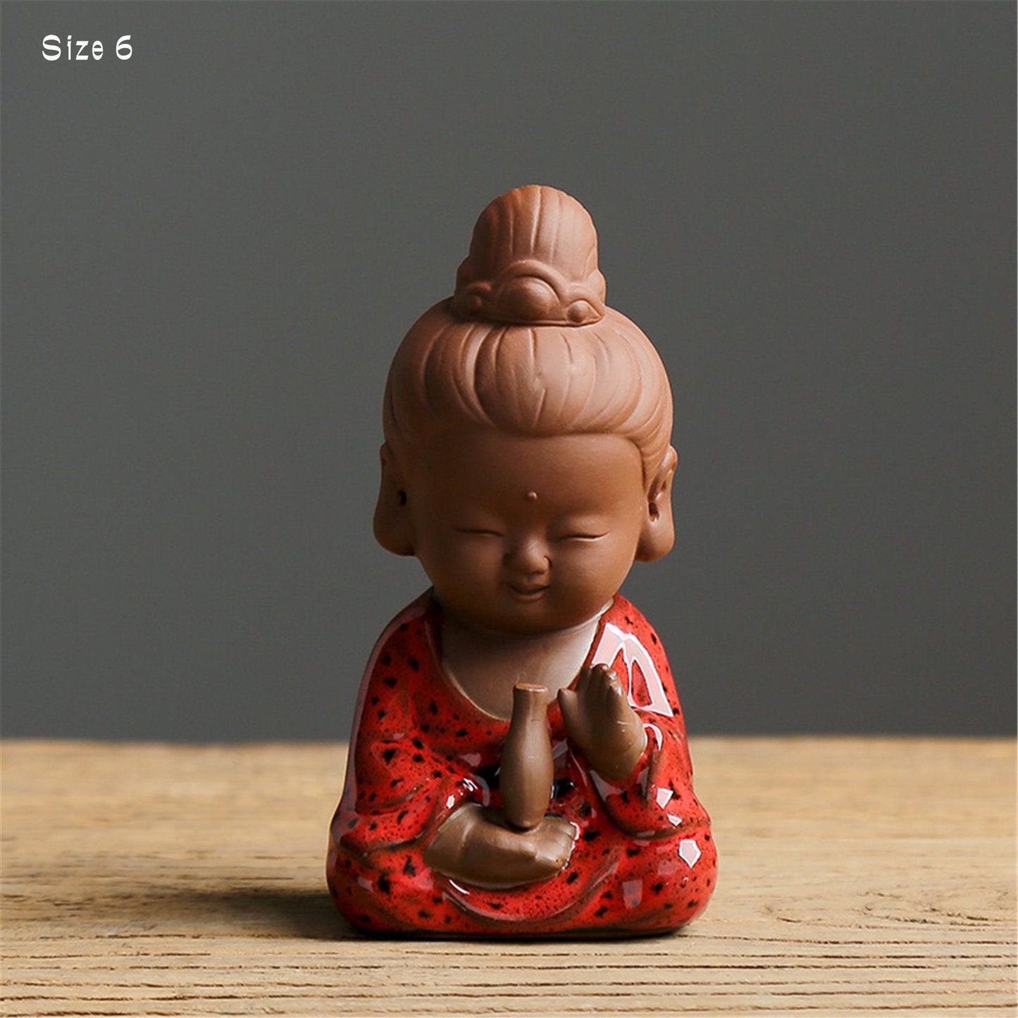 Gandhanra 6 Forms Buddha Statue Ornaments,Meditation Sramanera,Religious Statuary For Bookshelf,Zen Home Decor,Mdeitation