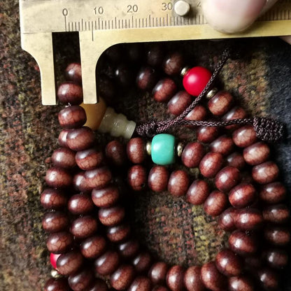 Gandhanra Handmade Old Bodhi Beads,108 Mala Beads Necklace,Rudraksha Beads for Meditation and Prayer