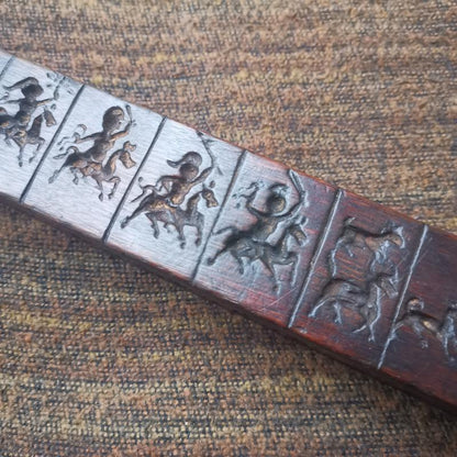 Gandhanra Antique Handcarved Woodblock Dharma Ritual Plate,Tibetan Buddhist Amulet,From Derge Parkhang Sutra Printing Temple,100 Years Old