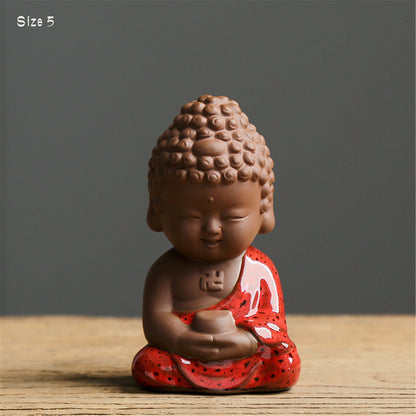 Gandhanra 6 Forms Buddha Statue Ornaments,Meditation Sramanera,Religious Statuary For Bookshelf,Zen Home Decor,Mdeitation