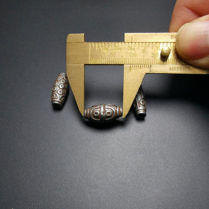 Gandhanra Handmade Cold Iron Tibetan Dzi Bead Pendant,DIY Mala Bead Accessories,Amulet,Talisman