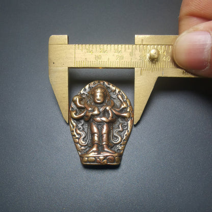 Gandhanra Handmade Thokcha Pendant,Six-armed Manjusri,Wisdom Buddha,Tibetan Budhist Amulet
