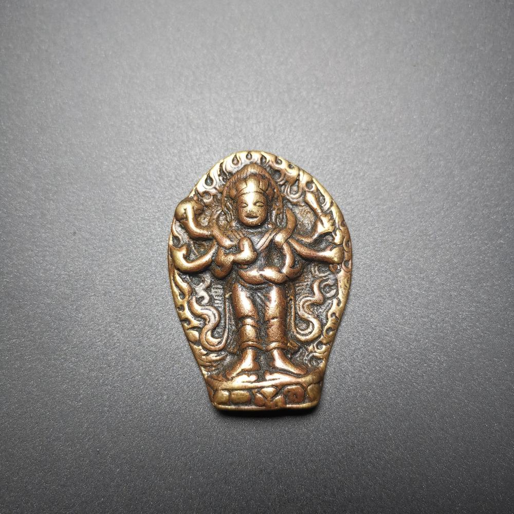 Gandhanra Handmade Thokcha Pendant,Six-armed Manjusri,Wisdom Buddha,Tibetan Budhist Amulet