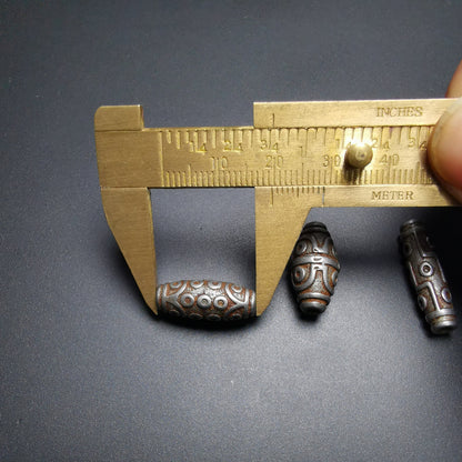Gandhanra Handmade Cold Iron Tibetan Dzi Bead Pendant,DIY Mala Bead Accessories,Amulet,Talisman
