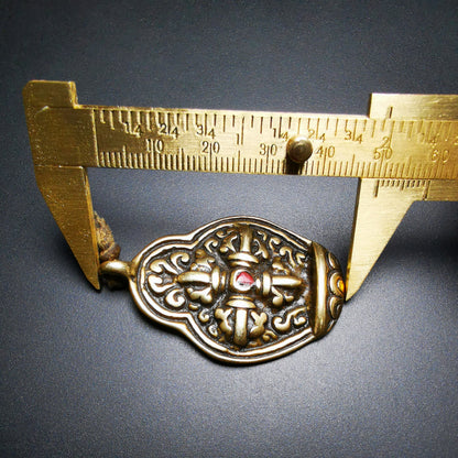 Gandhanra Antique Tibetan Buddhist Amulet,Tibetan Cross Vajra Amulet, 50 years old