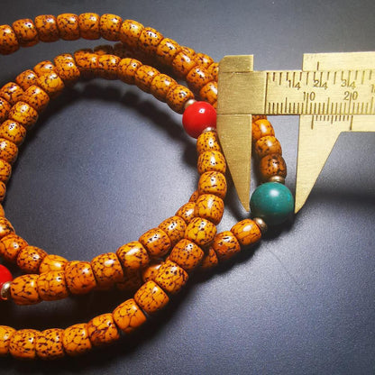 Gandhanra Handmade Old Bodhi Beads,108 Mala Beads Necklace,Rudraksha Beads for Meditation and Prayer