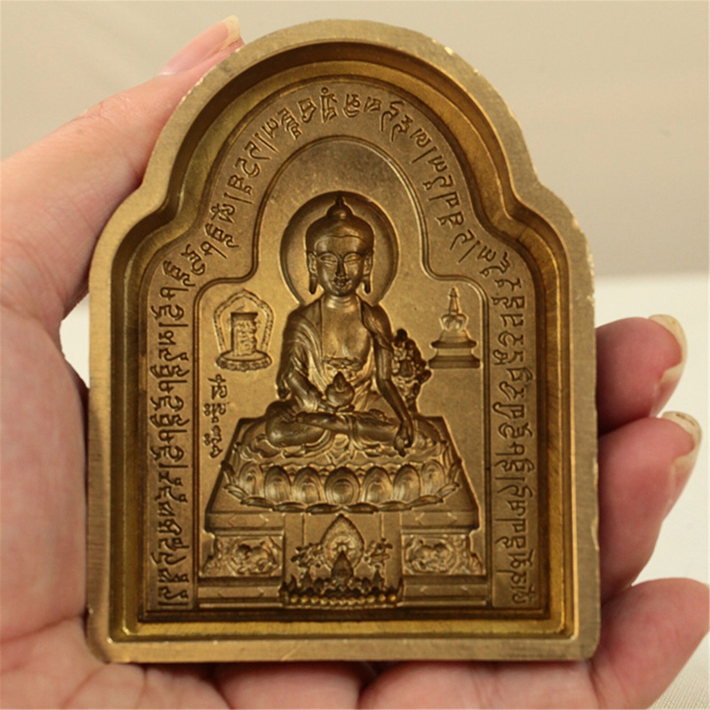 Gandhanra Handmade Tibetan Buddha Statue Mold,Bhaisajyaguru,Medicine Buddha,Copper Mould For Making Clay Buddha Statue,Tsa Tsa,Tsha Tsha