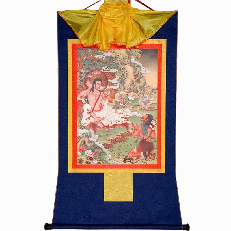 Gandhanra Woodblock Thangka,Jetsun Milarepa,Derge Sutra Printing Temple