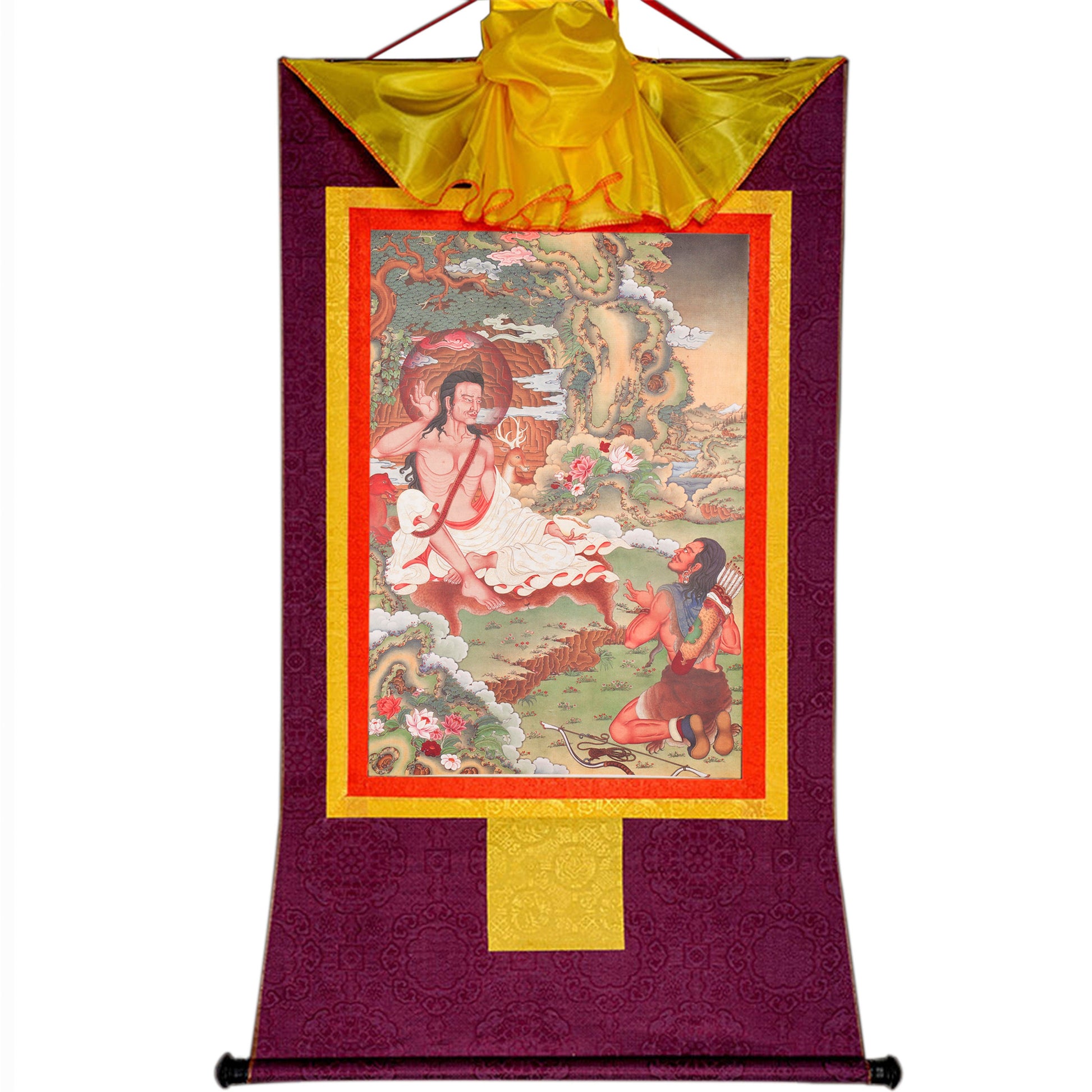 Gandhanra Woodblock Thangka,Jetsun Milarepa,Derge Sutra Printing Temple