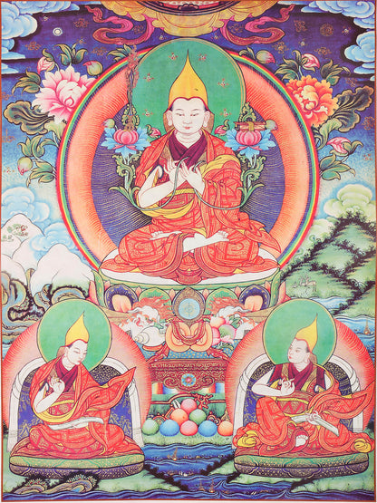 Gandhanra Woodblock Thangka,Tsongkhapa,Derge Sutra Printing Temple