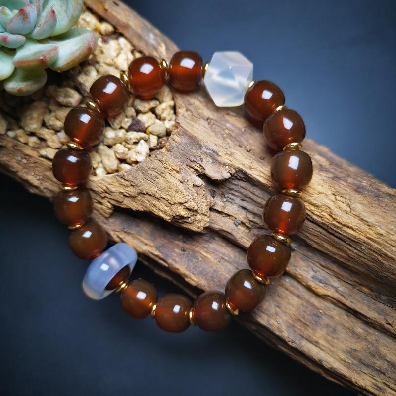 Handmade Tibetan Mala,Prayer Beads,  Agate Crystal Bracelet,for Meditation and Prayer