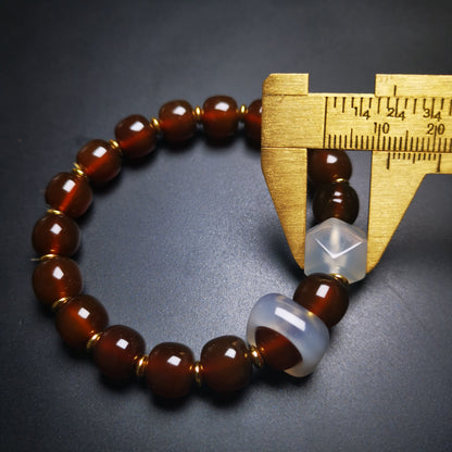 Gandhara Handmade Tibetan Mala,Prayer Beads,  Agate Crystal Bracelet,for Meditation and Prayer