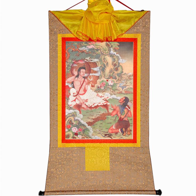 Gandhanra Woodblock Thangka,Jetsun Milarepa,Derge Sutra Printing Temple