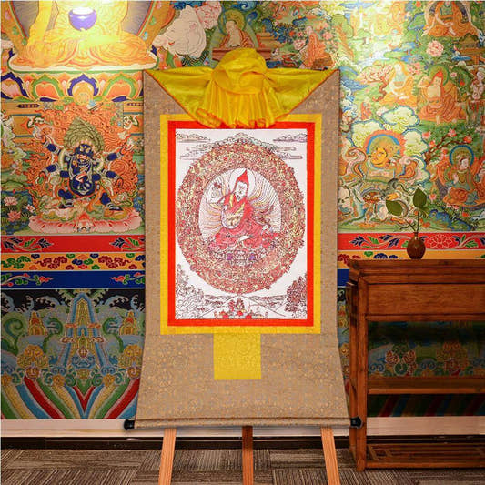 Je Tsongkhapa,Woodblock Thangka Art - Tibetan thangka painting, front view