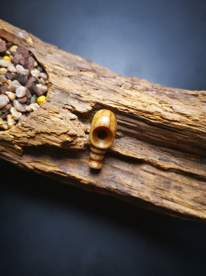 Yak Bone Carved Guru Bead,T-drilled 3-Hole Bead