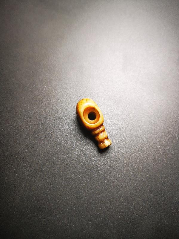 Yak Bone Carved Guru Bead,T-drilled 3-Hole Bead