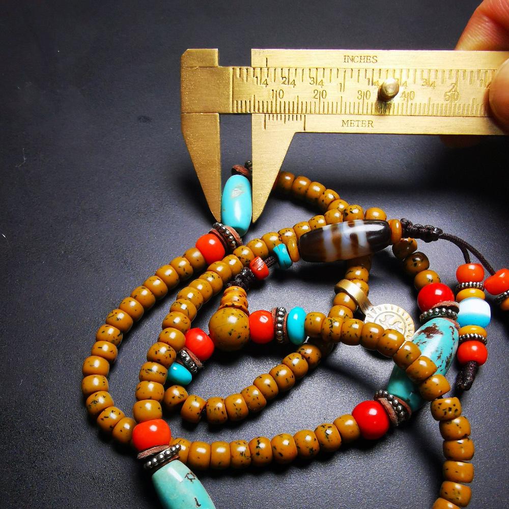 SOLD - Old Assorted Mala with Dzi,Turquoise,Agate,80 Years Old