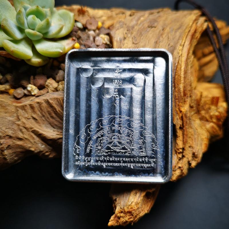 Gandhanra Handpainted Locket Thangka Amulet,Manjusri,Wisdom Buddha,Packed in Gau Shrine Box