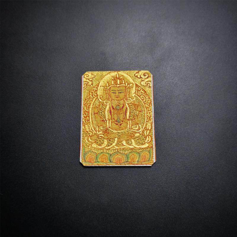 Handpainted Locket Thangka Amulet,Chenrezig,Avalokitesvara,Padmapani - Tibetan thangka painting, view 6
