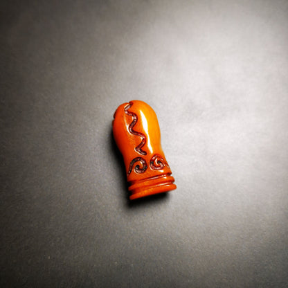 Gandhara Tibetan Amulet,Yak Bone Carved Skull Sītavana Pendant, Hand-carved Skull Pendant for Prayer Bead/Necklace