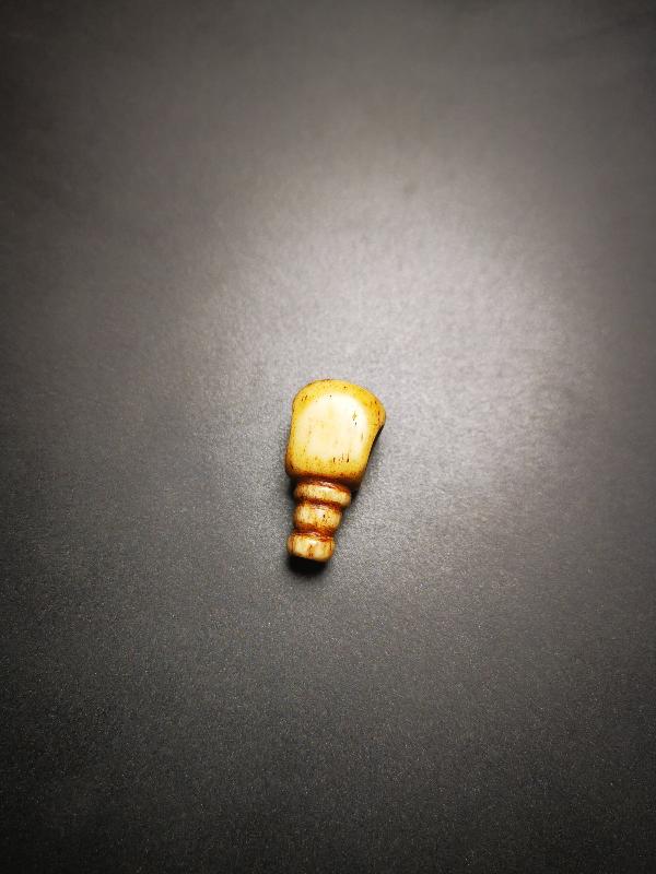 Yak Bone Carved Guru Bead,T-drilled 3-Hole Bead