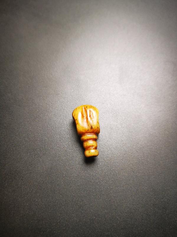 Yak Bone Carved Guru Bead,T-drilled 3-Hole Bead