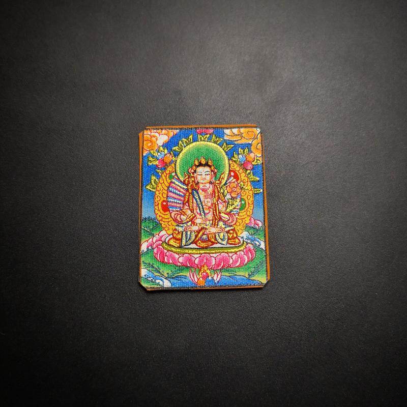 Handpainted Locket Thangka Amulet,Manjusri,Wisdom Buddha - Tibetan thangka painting, view 6