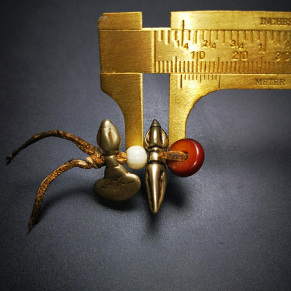Gandhanra Antique Tibetan Amulet,Mini Kartika(knife of the dakinis) and Kila(Dorje Phurba), Trantic Buddhism Dharma, 50 Years Old.