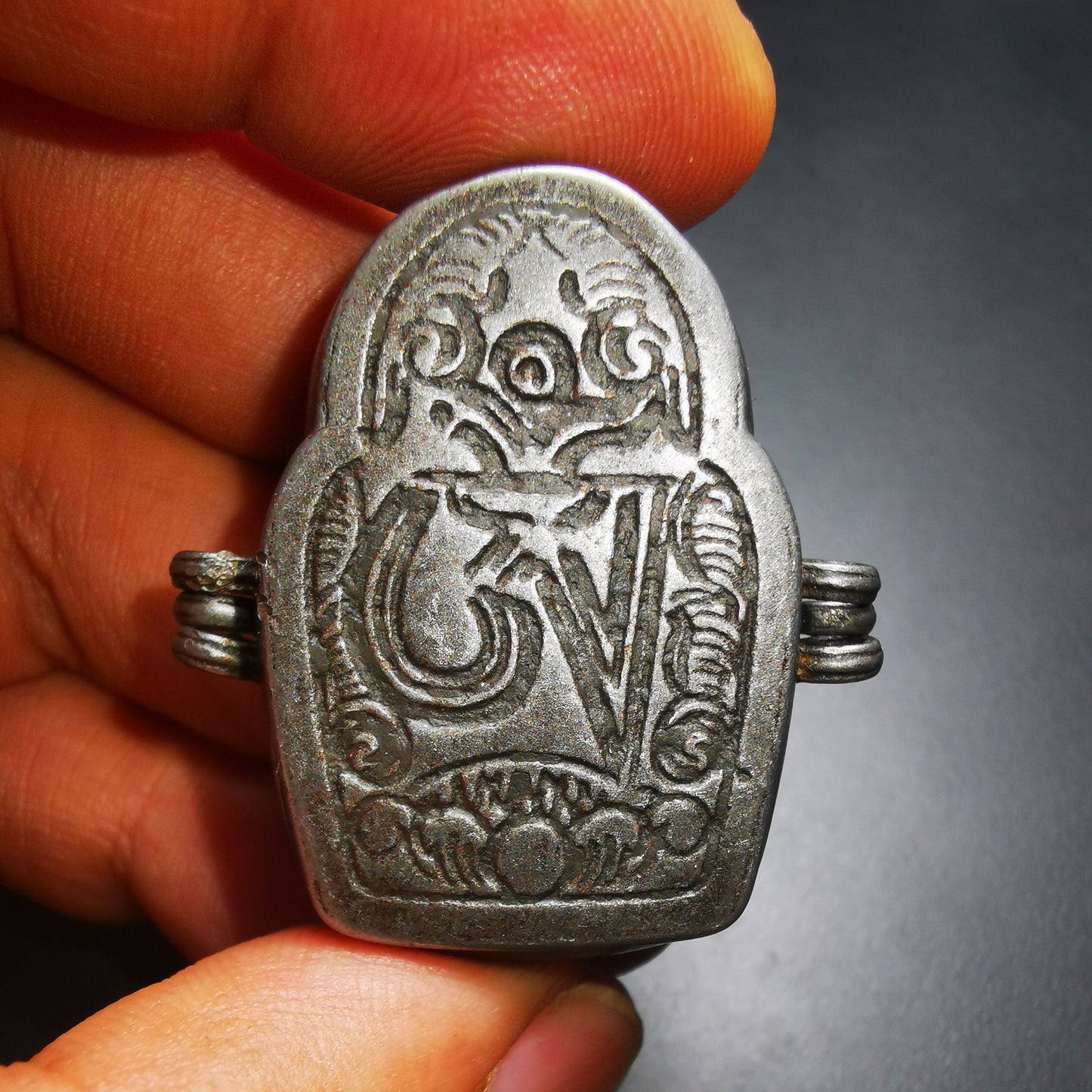 Gandhanra Antique Handmade Gau Ghau Shrine, Mini Tibetan Buddhist Altar Amulet Pendant