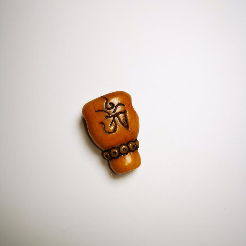Gandhara Tibetan Yak Bone Carved Guru Bead, T-drilled 3-Hole Prayer Bead,Mala Bead, OM Symbol, Connector Bead for Buddhist Bead Gandhanra-ART