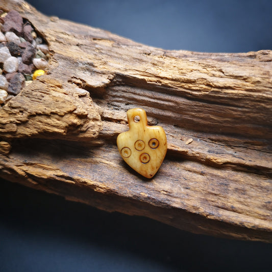 Gandhara Tibetan Bone Carved Nubro Amulet,Mani Jewel/Wish-Fulfilling Cintamani, Pendant for Mala,Prayer Beads