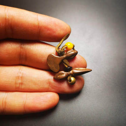 Amulet,Mini Kartika knife of the dakinis and Kila Dorje Phurba - Tibetan Buddhist amulet, view 5