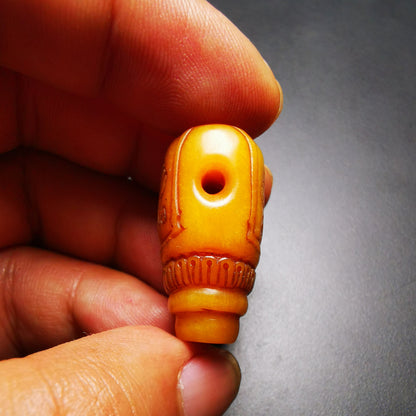 Gandhara Tibetan Yak Bone Carved Guru Bead,T-drilled 3-Hole Prayer Bead,Mala Bead,Connector Bead for Buddhist Bead Accessories